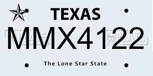 MMX4122 Texas License Plate