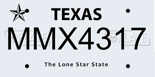 MMX4317 Texas License Plate