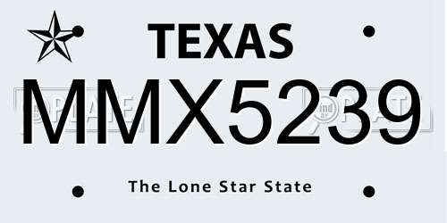 MMX5239 Texas License Plate