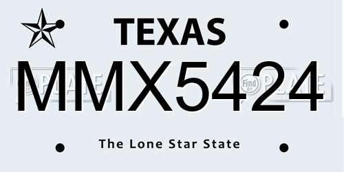 MMX5424 Texas License Plate