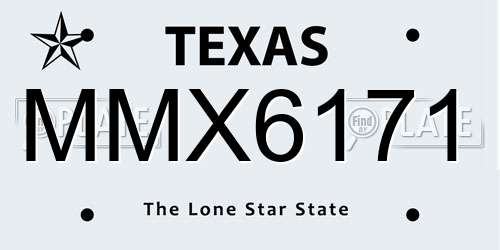 MMX6171 Texas License Plate