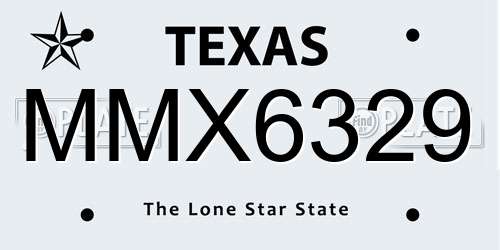 MMX6329 Texas License Plate