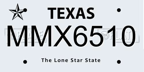 MMX6510 Texas License Plate