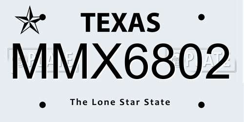 MMX6802 Texas License Plate