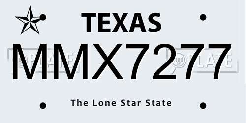 MMX7277 Texas License Plate