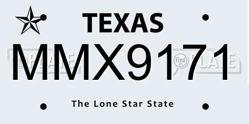 MMX9171 Texas License Plate