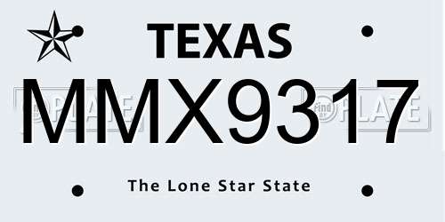 MMX9317 Texas License Plate