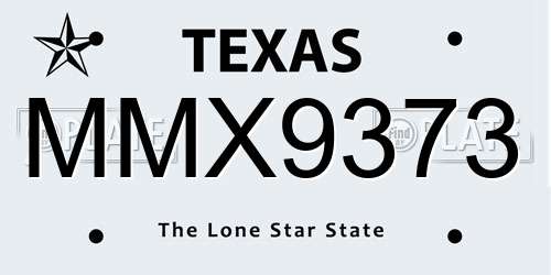 MMX9373 Texas License Plate
