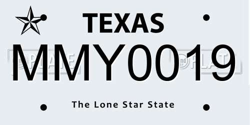 MMY0019 Texas License Plate