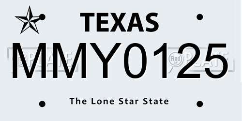 MMY0125 Texas License Plate