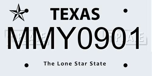 MMY0901 Texas License Plate