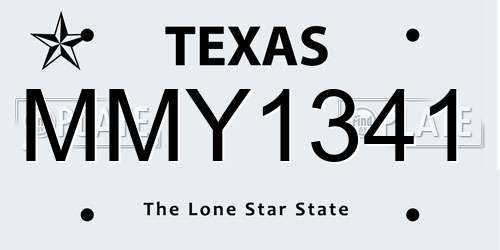 MMY1341 Texas License Plate