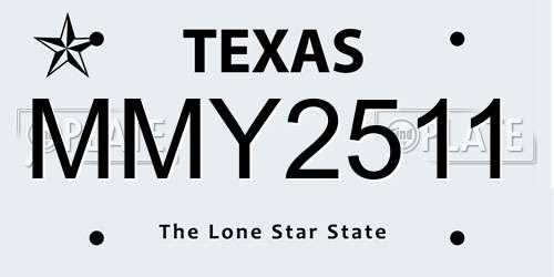 MMY2511 Texas License Plate
