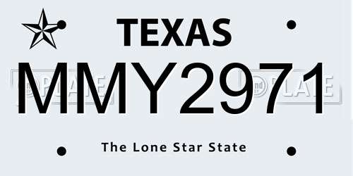 MMY2971 Texas License Plate