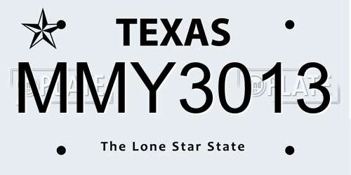 MMY3013 Texas License Plate