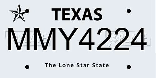 MMY4224 Texas License Plate