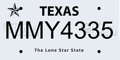 MMY4335 Texas License Plate