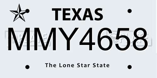 MMY4658 Texas License Plate