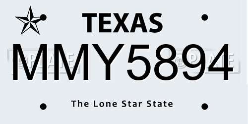 MMY5894 Texas License Plate