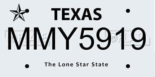 MMY5919 Texas License Plate