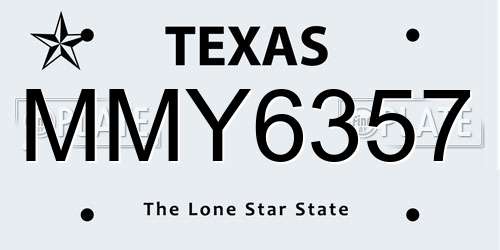 MMY6357 Texas License Plate