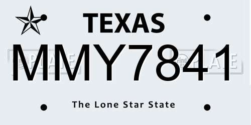 MMY7841 Texas License Plate
