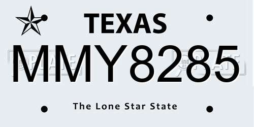 MMY8285 Texas License Plate