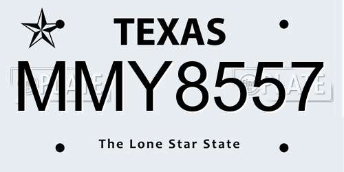 MMY8557 Texas License Plate