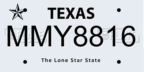 MMY8816 Texas License Plate