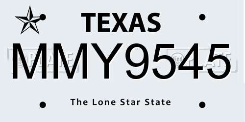 MMY9545 Texas License Plate