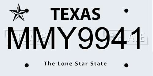 MMY9941 Texas License Plate
