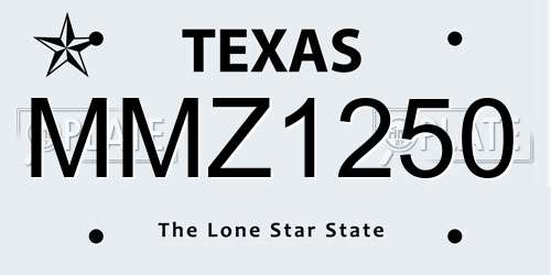 MMZ1250 Texas License Plate