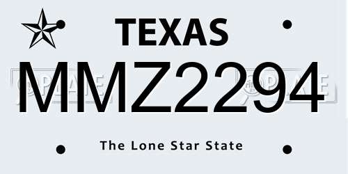 MMZ2294 Texas License Plate