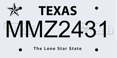 MMZ2431 Texas License Plate