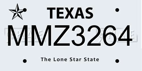 MMZ3264 Texas License Plate