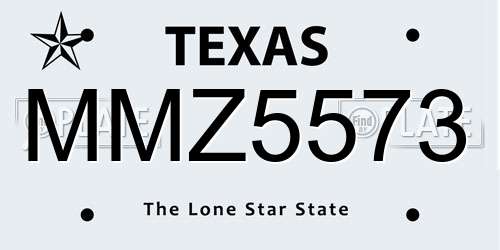 MMZ5573 Texas License Plate