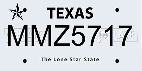 MMZ5717 Texas License Plate