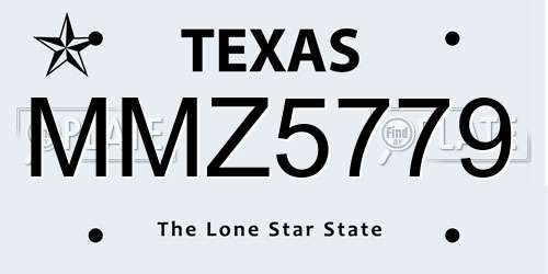 MMZ5779 Texas License Plate
