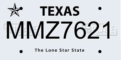MMZ7621 Texas License Plate