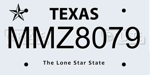 MMZ8079 Texas License Plate
