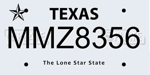 MMZ8356 Texas License Plate