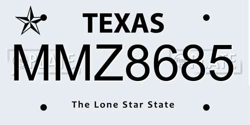 MMZ8685 Texas License Plate