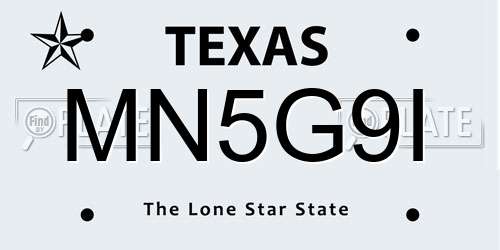 MN5G9I Texas License Plate