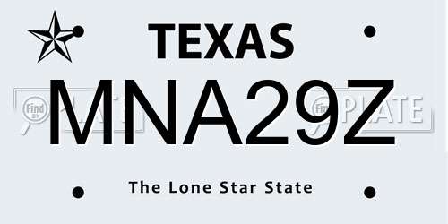 MNA29Z Texas License Plate