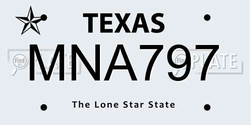 MNA797 Texas License Plate