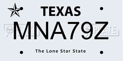 MNA79Z Texas License Plate