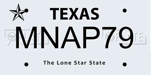MNAP79 Texas License Plate