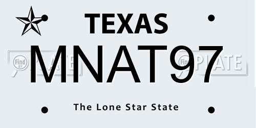 MNAT97 Texas License Plate