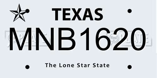 MNB1620 Texas License Plate