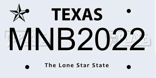 MNB2022 Texas License Plate